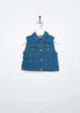 TC2250 2 PC Set Daisy Embroidery Petti Dress and Denim Vest