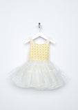 TC2250 2 PC Set Daisy Embroidery Petti Dress and Denim Vest
