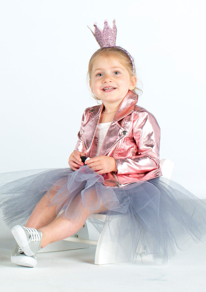 TC3887T/G 2PC Set Short Sleeve Bodysuit & Romantic Tutu Skirt w/ Built-n-Sequin Short