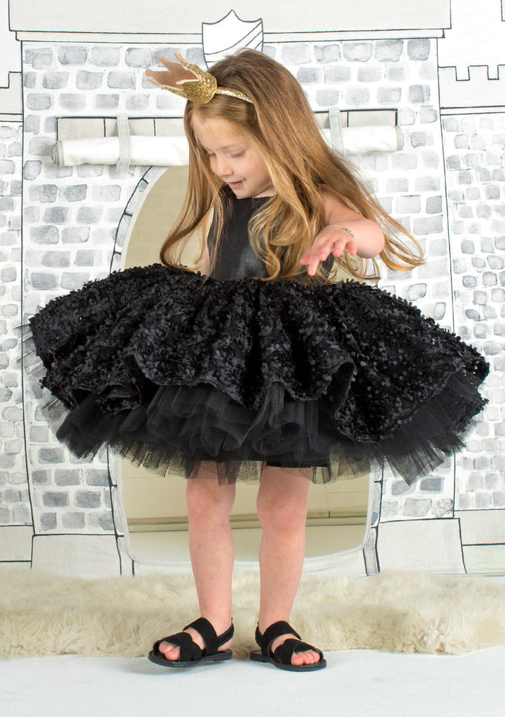 TC3480 Satin & Ditzy Sequin Romantic Tutu Dress