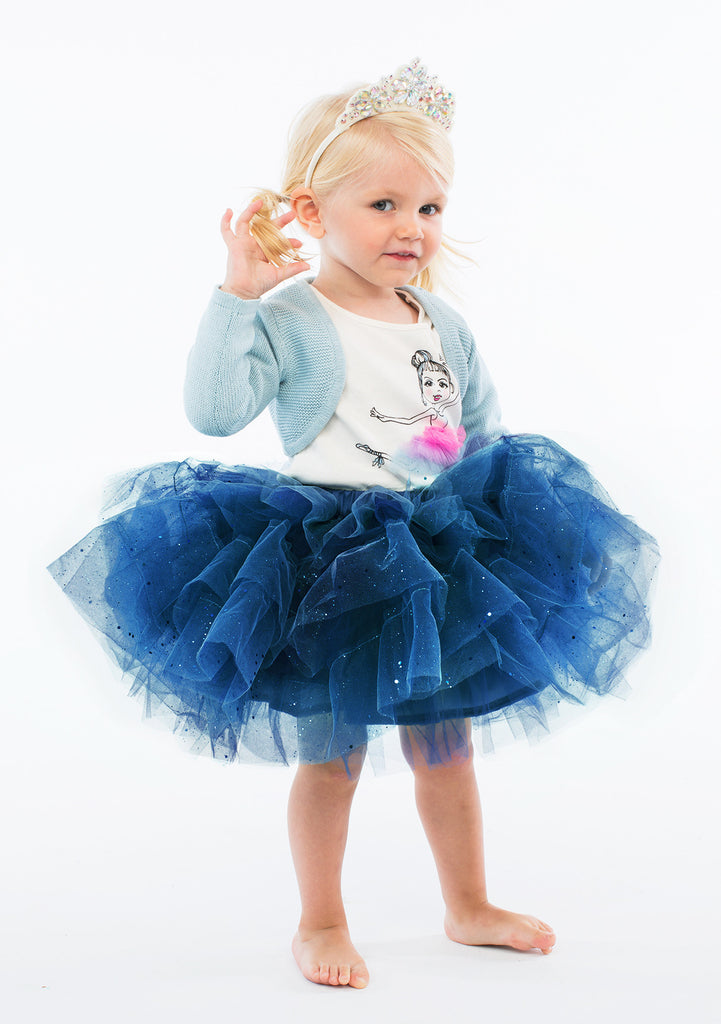 TC1877 3 Piece Set- C/S Short Sleeve Tee, Tiered Classic Glittered Tutu Skirt and Sweater Knit Bolero