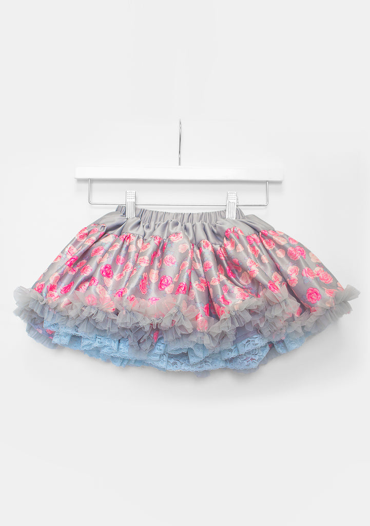 TC1827S -Reversible Layered Tricot & Satin with Lace Petti Skirt