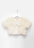 TC2200 2PC Set Cotton Eyelet Tulle Overlay Tutu Dress and Ruffled Bolero