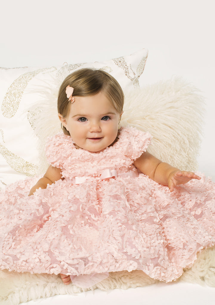 TC3040 Allover 3D Floral Mesh Romantic Tutu Dress with Diaper Cover